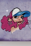 Stickers graffiti Jolie Miss. Pour �tre dans le coup avec vos enfants ce sticker mural graffiti redonnera une nouvelle jeunesse � votre d�co.
