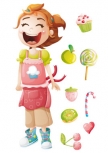 Sticker "Caro la craquante" est fan de sucrerie, imprim� sur adh�sif avec d�coupe � la forme. Ce visuel fera fureur dans la chambre de vos bambins.
