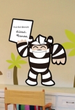 Sticker velleda Z�bre.  Visuel imprim� sur vinyle adh�sif d�coup� � la forme, avec finition effa�able � sec. Utilisable avec feutres iDzif velleda disponible dans la rubrique accessoires. Cr�ation Adna Morat.