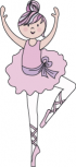 Petite danseuse imprim� sur adh�sif blanc avec d�coupe �  la forme.