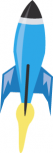 Stickers Fus�e imprim�e sur adh�sif blanc avec d�coupe �  la forme.
