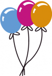 stickers ballons imprim�s sur adh�sif blanc avec d�coupe �  la forme.