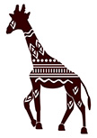 Sticker girafe d�coup�e � la forme dans vinyle de couleur unie.