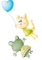 Stickers grenouille et chat.