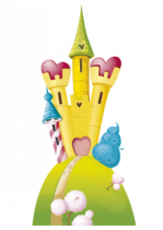 Stickers chateau enchant� sur sa colline.