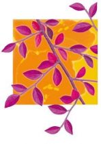 Stickers cadre de feuilles violette.
