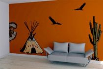 stickers indien. Ugh l'indien est un sticker imprim� sur adh�sif et d�coup� � la forme. Pour cr�er une d�co ambiance am�ricaine. N'oublions pas les indiens sont les premiers habitants du continent am�ricain.