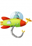 Sticker deco vaisseau extraterrestre et sont bras m�canique. Sticker d�coratif enfant imprim� sur adh�sif d�coup� � la forme.