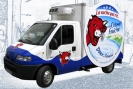 Habillage v�hicules publicitaires Tour de France pour la caravane La vache qui rit. Impression num�rique sur adh�sif avec d�coupe � la forme. Pose r�alis� par les techniciens iDzifpro.