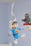 Sticker Espace : James l'astronaute. Sticker imprim� sur adh�sif d�coup� � la forme. Vous pouvez choisir la longueur de votre sticker � l'aide d'un tuyau compl�mentaire.