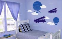 Sticker avion d�coup� � la forme dans vinyle adh�sif uni.