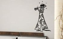 Sticker \  Baby cool \ . Visuel d�coup� � la forme dans vinyle de couleur unie. Ce visuel r�tro et glamour � la fois trouvera sa place dans votre int�rieur. Cr�ation Cat Caroff