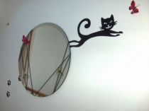 sticker chat d�coup� � la forme dans vinyle de couleur unie.