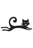 sticker chat d�coup� � la forme dans vinyle de couleur unie.