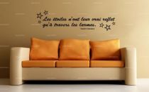 Sticker citation \ les etoiles n\'ont ...\  de Vladimir Nabokov. Sticker adh�sif d�coup�s � la forme dans vinyle de couleur unie, ce sticker originale trouvera une place de choix dans votre int�rieur.