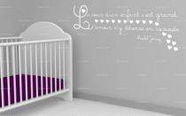 Sticker citation \"le coeur d\'un enfant...\" de Michel Jonasz, sticker adh�sif d�coup�s � la forme dans vinyle de couleur unie, ce texte trouvera sa place dans n\'importe quel endroit de votre int�rieur.