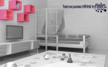 Sticker citation \ Toutes nos passions...\  de Victor Hugo. Sticker adh�sif d�coup�s � la forme dans vinyle de couleur unie, ce visuel donnera une touche d\'originalit� � votre int�rieur, id�al pour une chambre de bambin.