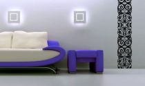 Sticker dentelle : Pomona d�coup�e � la forme dans vinyle de couleur unie. Ce sticker dentelle pourra occuper toute la hauteur de votre mur.