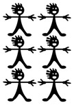 stickers enfants gar�ons. 6 stickers enfants gar�ons d�coup�s � la forme dans vinyle de couleur unie.