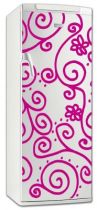 Sticker frigo motifs tourbillonnants en vinyle adh�sif avec d�coupe � la forme, avec ce visuel renversant oser vous d�marquez.
