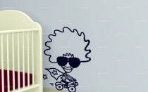Sticker l\'afro et sa moto