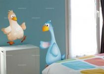 Sticker Animaux de la ferme : Madame Oie. Sticker imprim� sur adh�sif d�coup� � la forme.
