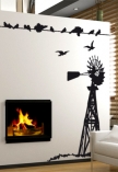 Sticker moulin d�coup� � la forme dans un vinyle adh�sif uni. Une d�coration murale r�alis�e sur mesure, � vous de choisir la taille et la couleur de votre sticker.