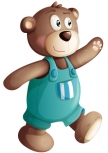 sticker nounours. Sticker d�coratif enfant Ugo l'ourson. Imprim� sur adh�sif d�coup� � la forme.