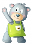 sticker ourson. Sticker d�coratif enfant Luc l'ourson. Imprim� sur adh�sif d�coup� � la forme.