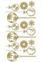 Sticker planche de no�l d�coup�e � la forme dans vinyle adh�sif uni. Planche compos� de boules de no�l et de flocons de neige. Ces visuels habilleront de mani�res originales vos fen�tres.
