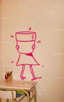 Sticker \  Quelle potiche! \ . Visuel d�coup� � la forme dans vinyle de couleur unie. Ce visuel trouvera sa place dans la chambre de vos bambins. Cr�ation Cat Caroff