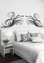 sticker t�te de lit anglaise double d�coup� � la forme dans vinyle adh�sif uni.