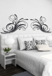 sticker t�te de lit anglaise double d�coup� � la forme dans vinyle adh�sif uni.