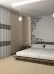 Sticker mural arabesque d�coup�e � la forme dans vinyle adh�sif uni. Vous n'avez plus qu'� choisir la couleur de vos stickers muraux.