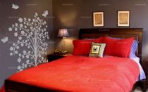 stickers arbre � fleurs d�coup� � la forme dans vinyle de couleur unie. Une d�coration murale r�alis�e sur mesure, � vous de choisir la taille et la couleur de votre sticker.