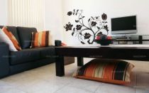 Stickers branches fleuries d�coup�s � la forme dans vinyle de couleur unie.