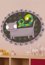Stickers cadre chat et serpent.
