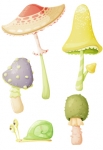 Stickers champignon et escargot vert pour d�corer une chambre d'enfant ou cr�er une d�coration sur le th�me forestier avec des couleurs douces et pastels. Ce sticker champignon et escargot vert apportera une touche de nature et compl�tera le d�cor du mur au niveau du sol.  Sticker imprim� sur du vinyle adh�sif et d�coup� � la forme. Gamme de stickers enfants Jardin secret, cr�ation Kmiep. 