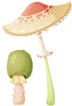 Stickers champignons pour d�corer une chambre d'enfant ou cr�er une d�coration sur le th�me forestier avec des couleurs douces et pastels. Ce sticker champignon apportera une touche de nature et compl�tera le d�cor du mur au niveau du sol.  Sticker imprim� sur du vinyle adh�sif et d�coup� � la forme. Gamme de stickers enfants Jardin secret, cr�ation Kmiep. 