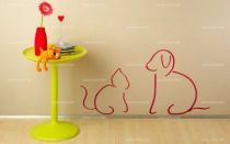 Stickers chiot au trait
