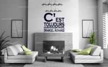 Stickers citation \"C\'est toujours par hasard...\" de Marcel Achard. Sticker adh�sif d�coup�s � la forme dans vinyle de couleur unie, ce visuel dans l\'air du temps trouvera sa place dans votre int�rieur. Un texte, une phrase, un proverbe, un dicton, un sticker et vous transformez vos murs. Les stickers citation sont tous disponibles dans plusieurs couleurs.