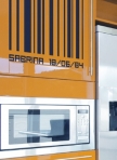Stickers Code barre d�coup� � la forme dans vinyle de couleur unie. A l'heure de la soci�t� de consommation, les prix peuvent parfois vous rendre dingue! Vu dans M6 D&CO.