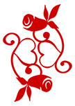 Stickers coeurs avec rose