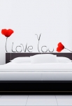stickers fleurs et texte love