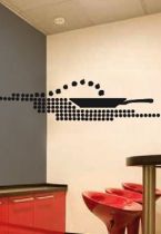 stickers mur cuisine poele a frire