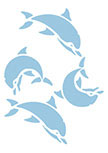 Stickers dauphins. 2 stickers dauphins d�coup�s � la forme dans vinyle de couleur unie.