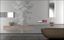 Le stickers deux tiges de bambou pour un d�cor mural sur le th�me de la nature