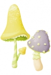 Stickers duo de champignons pour d�corer une chambre d'enfant ou cr�er une d�coration sur le th�me forestier avec des couleurs douces et pastels. Ce sticker duo de champignon apportera une touche de nature et compl�tera le d�cor du mur au niveau du sol.  Sticker imprim� sur du vinyle adh�sif et d�coup� � la forme. Gamme de stickers enfants Jardin secret, cr�ation Kmiep. 