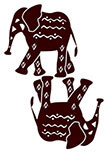 2 Stickers muraux El�phants d�coup�s � la forme dans vinyle de couleur unie.