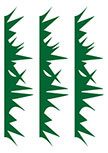 stickers enfants herbes. Planche de 3 stickers herbes d�coup�es � la forme dans vinyle de couleur unie.